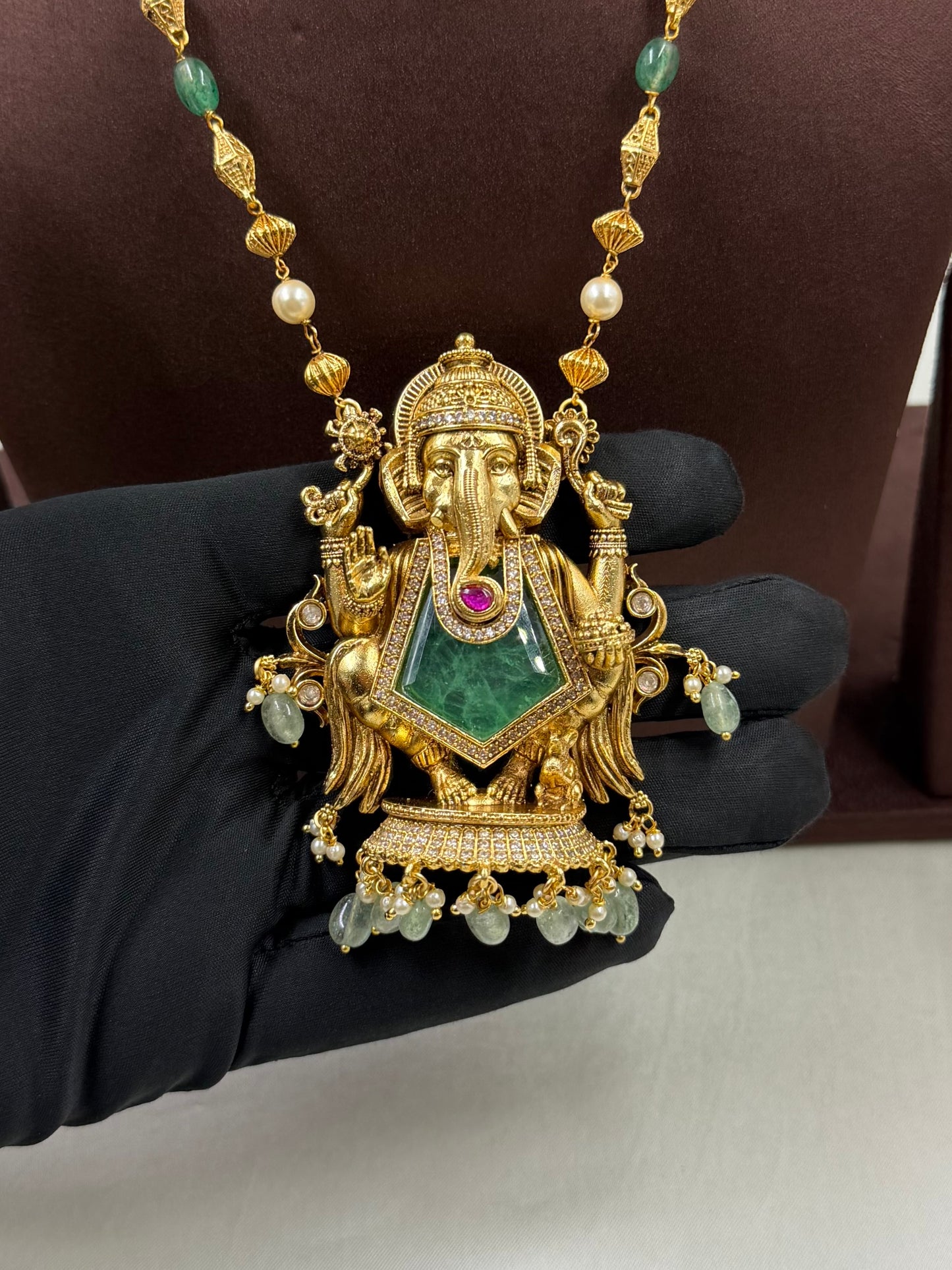 Madhuri South Indian Temple Semi-Long Necklace