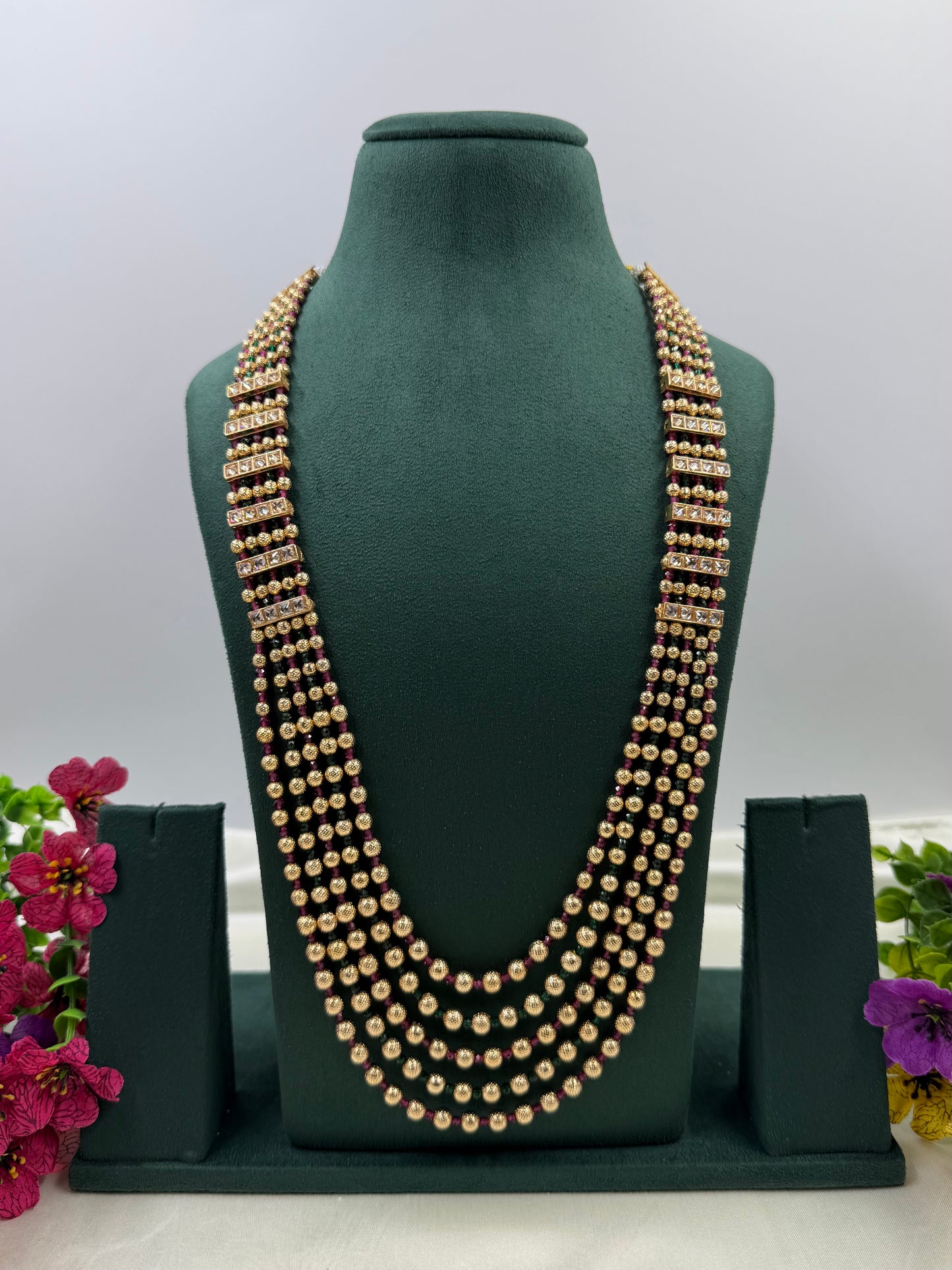 Tanvi Traditional Five Layer Long Necklace Without Earring