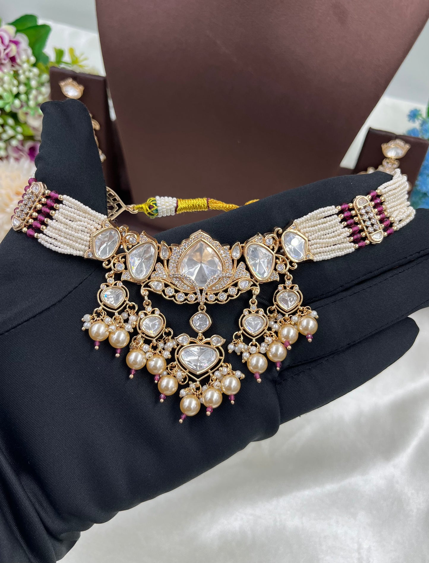Jharokha Moissanite Kundan Choker