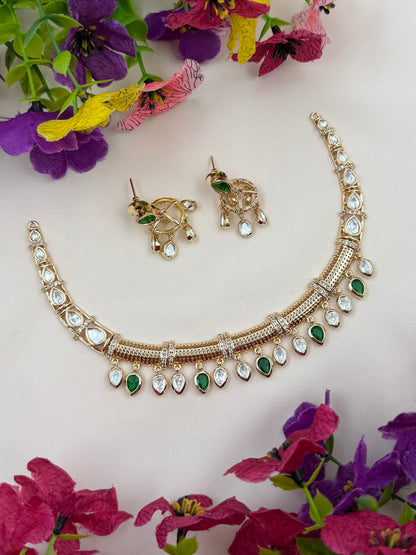 Diya Moissanite Hasli Necklace Set
