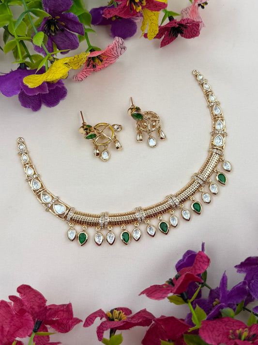 Diya Moissanite Hasli Necklace Set