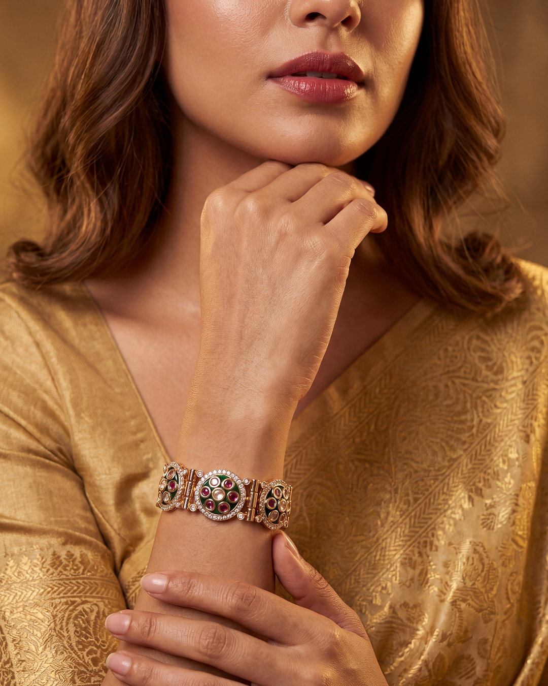 Ulka Moissanite Kundan Bracelet