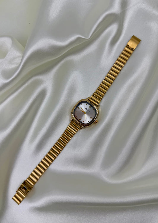 Vaidehi Gold Stainless Steel Watch (Adjustable)