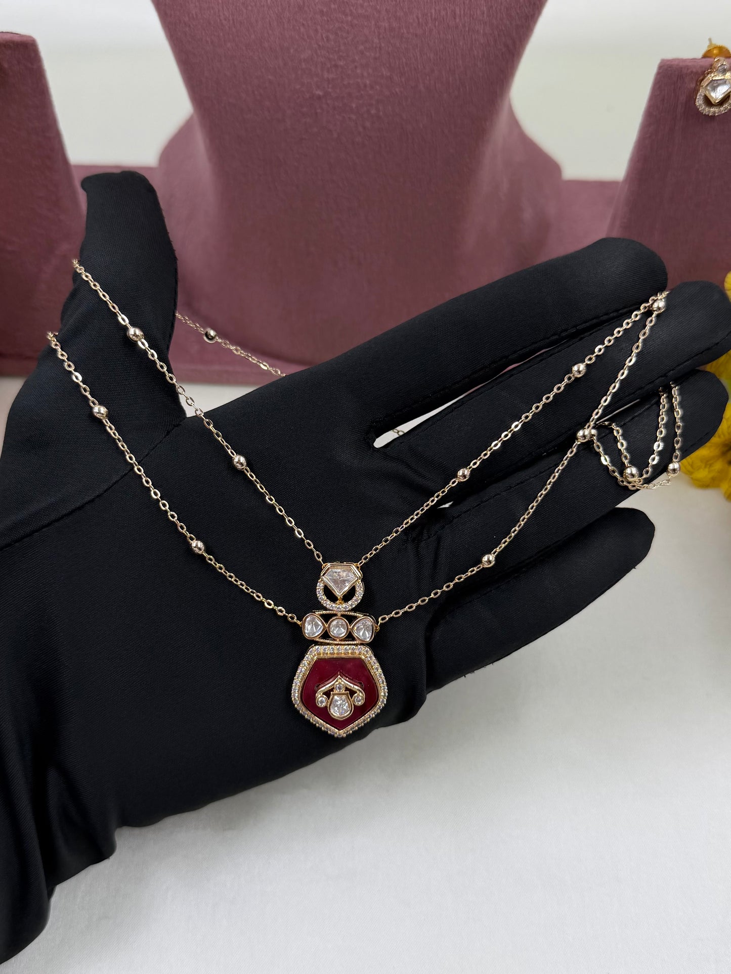 Kavita Moissanite Chain Pendant