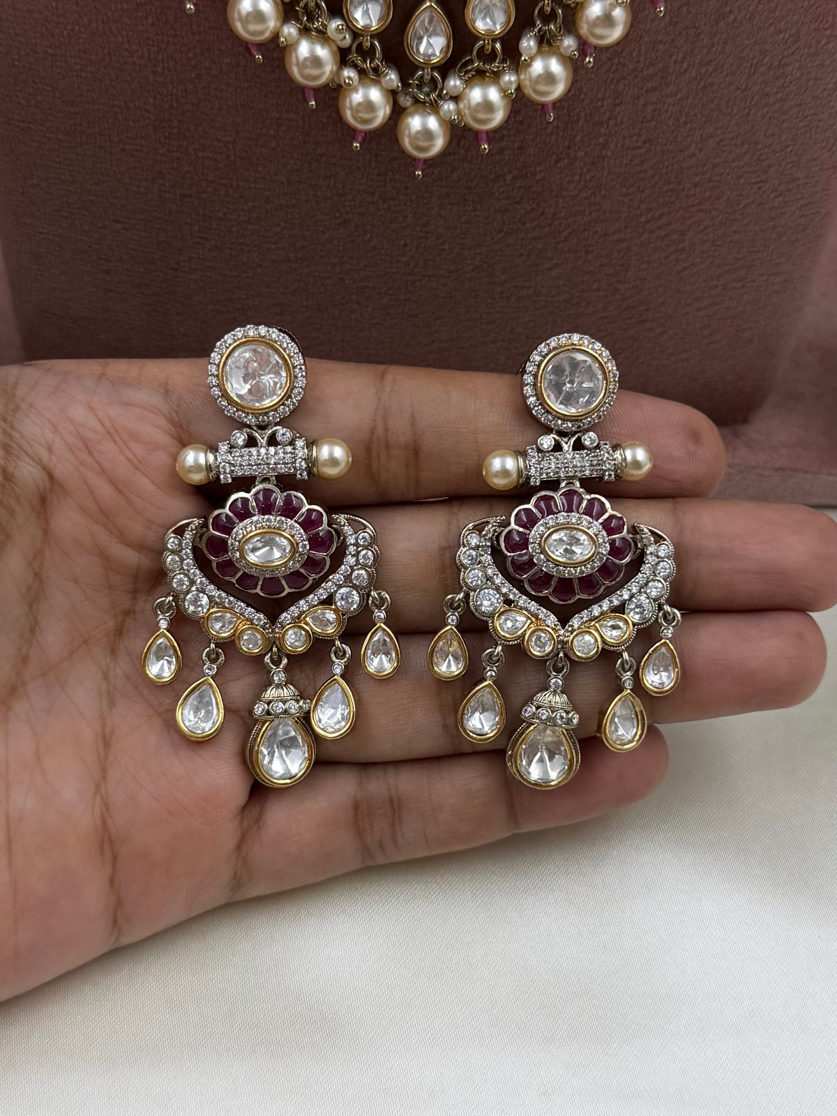 Kasturi Victorian Premium Combo Necklace Set