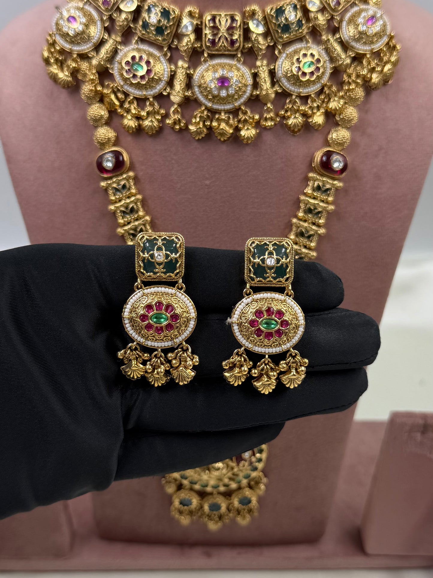 Madhavi Heritage Temple Combo Set