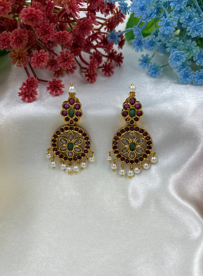 Opal Brass Earing