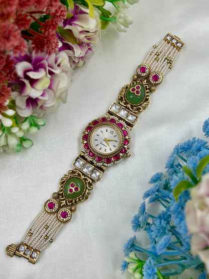 Usha Pachi Kundan Heritage Watch