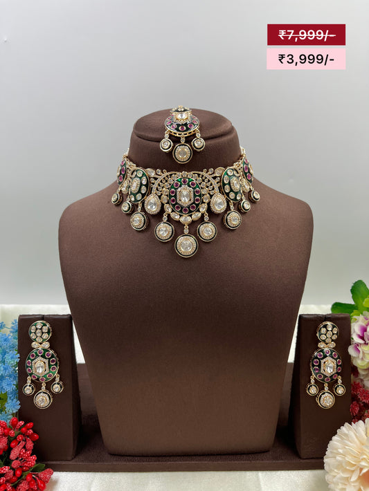 Eshani Moissanite Kundan Choker Necklace
