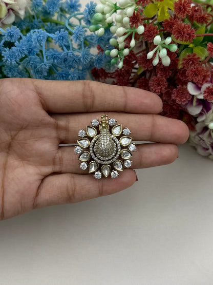 Yashika Victorian Moissanite Peacock Ring (Adjustable)