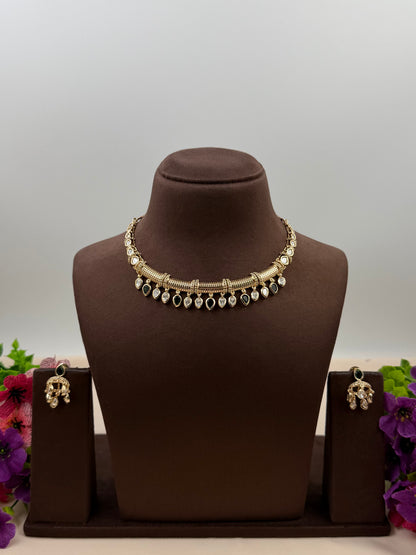 Diya Moissanite Hasli Necklace Set