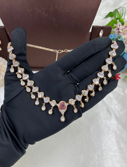Deza Dangling Moissanite Kundan Necklace
