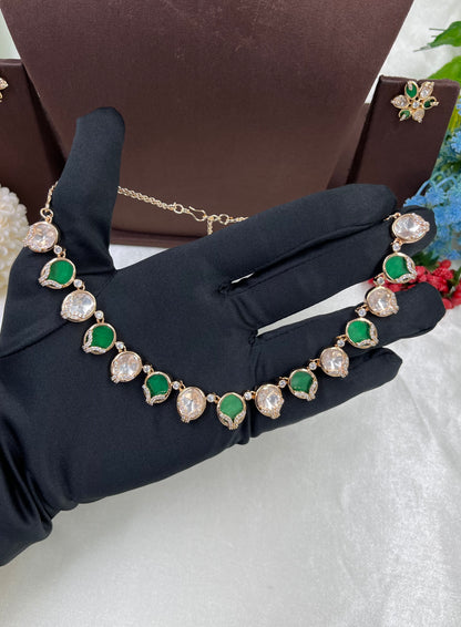 Mop Moissanite Kundan Necklace