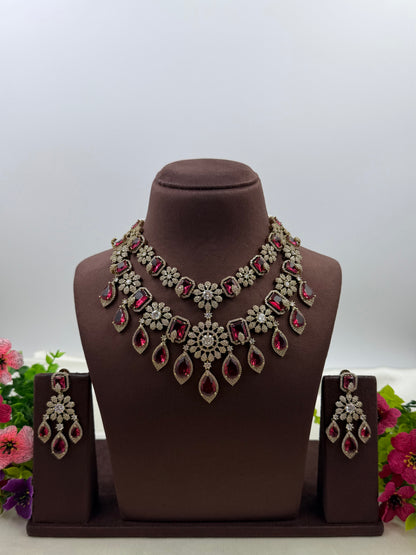 Alisha Victorian American Diamond Necklace Set