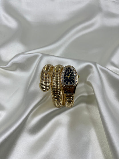 Sansi Snake White Gold Oval Analog Watch (Adjustable)