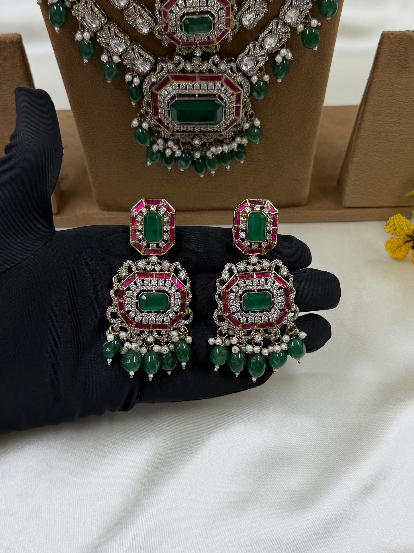 Brinda Victorian Long Necklace Set