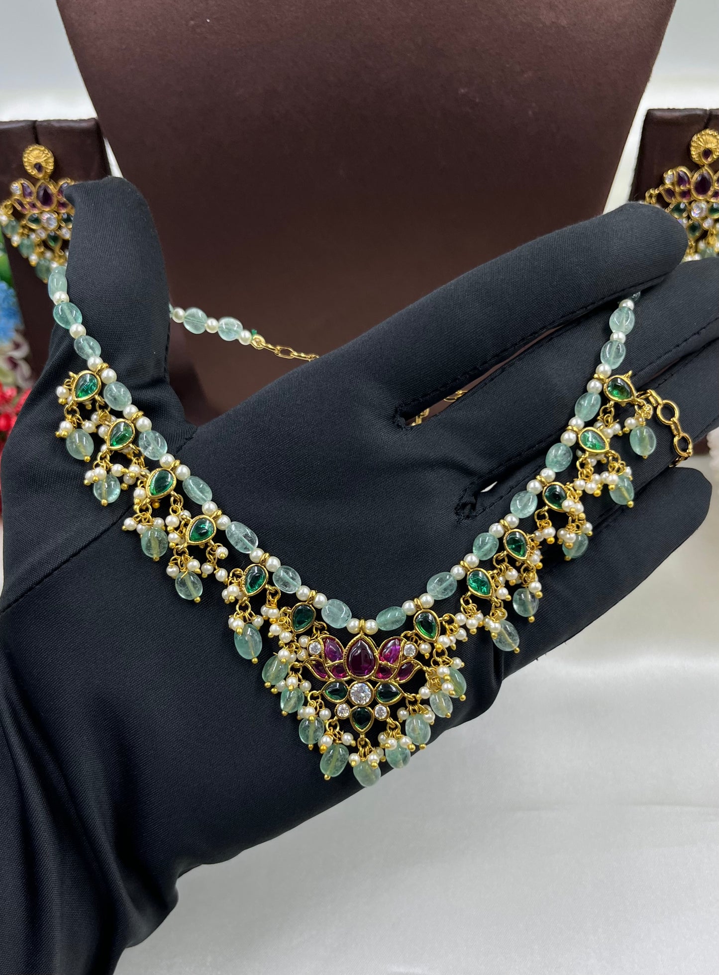 Ishika Traditional Semi Long Necklace ￼