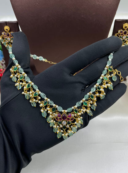 Ishika Traditional Semi Long Necklace ￼