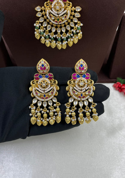 Shivani Pachi Kundan Premium Necklace