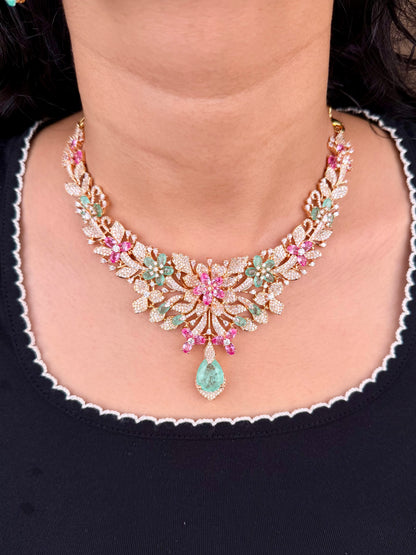 Zinnia American Diamond Necklace Set