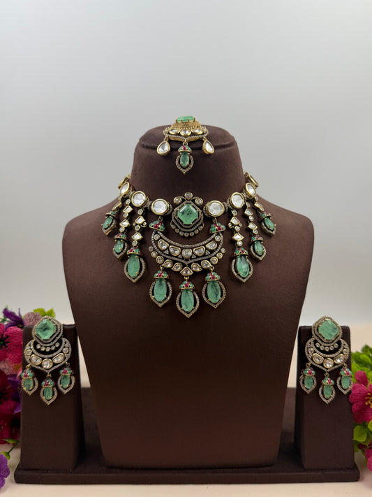 Shambhavi Victorian Moissanite Necklace Set