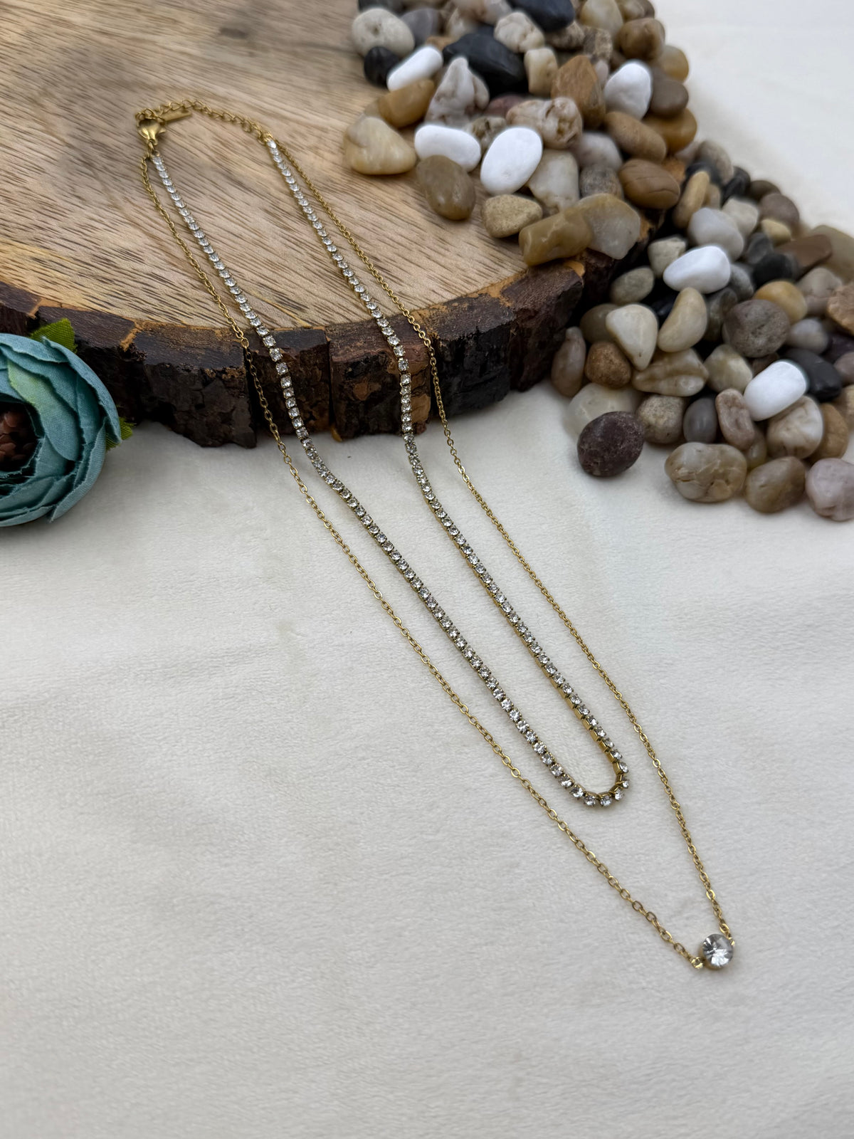 Aria Crystal Layered Gold Chain