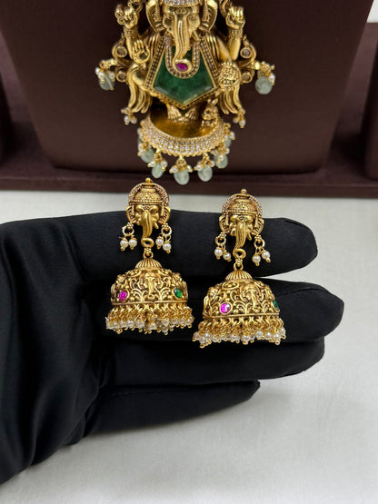 Madhuri South Indian Temple Semi-Long Necklace