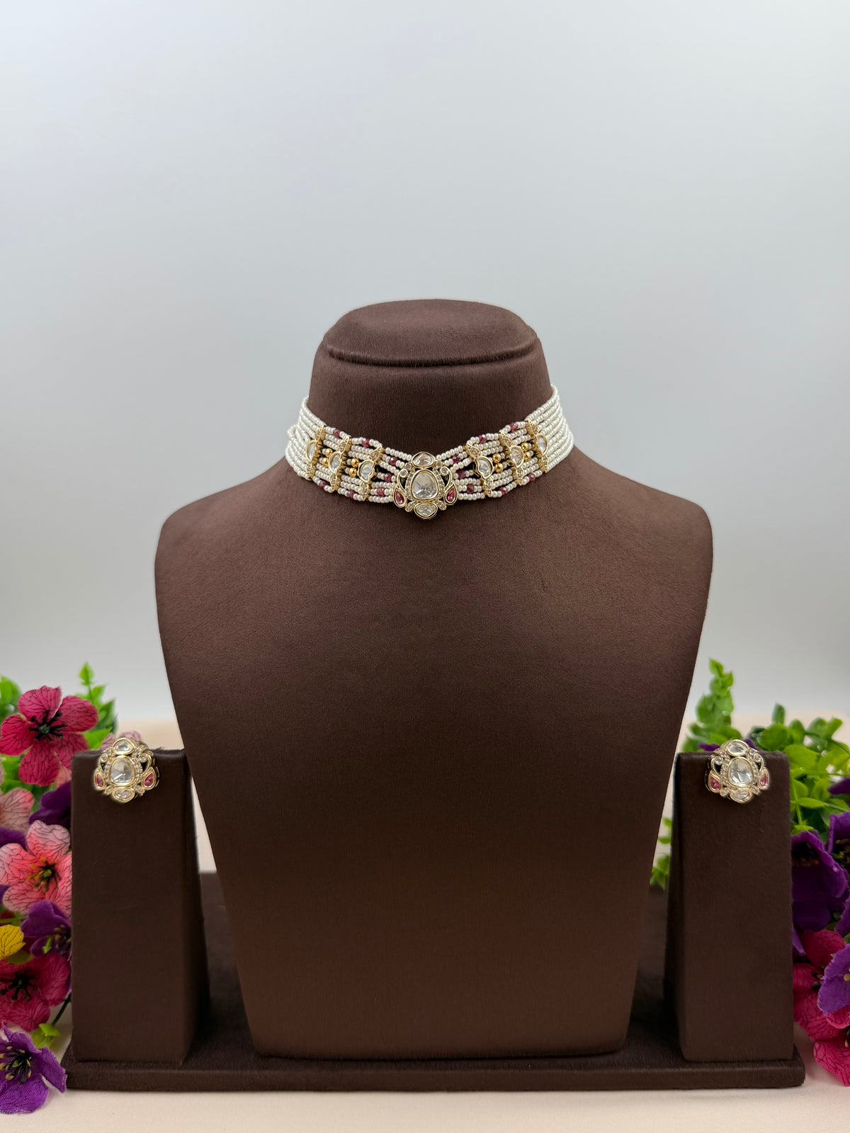 Dhara Moissanite Choker Necklace Set