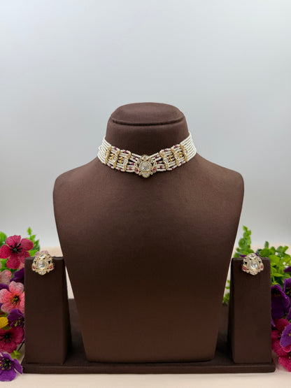 Dhara Moissanite Choker Necklace Set