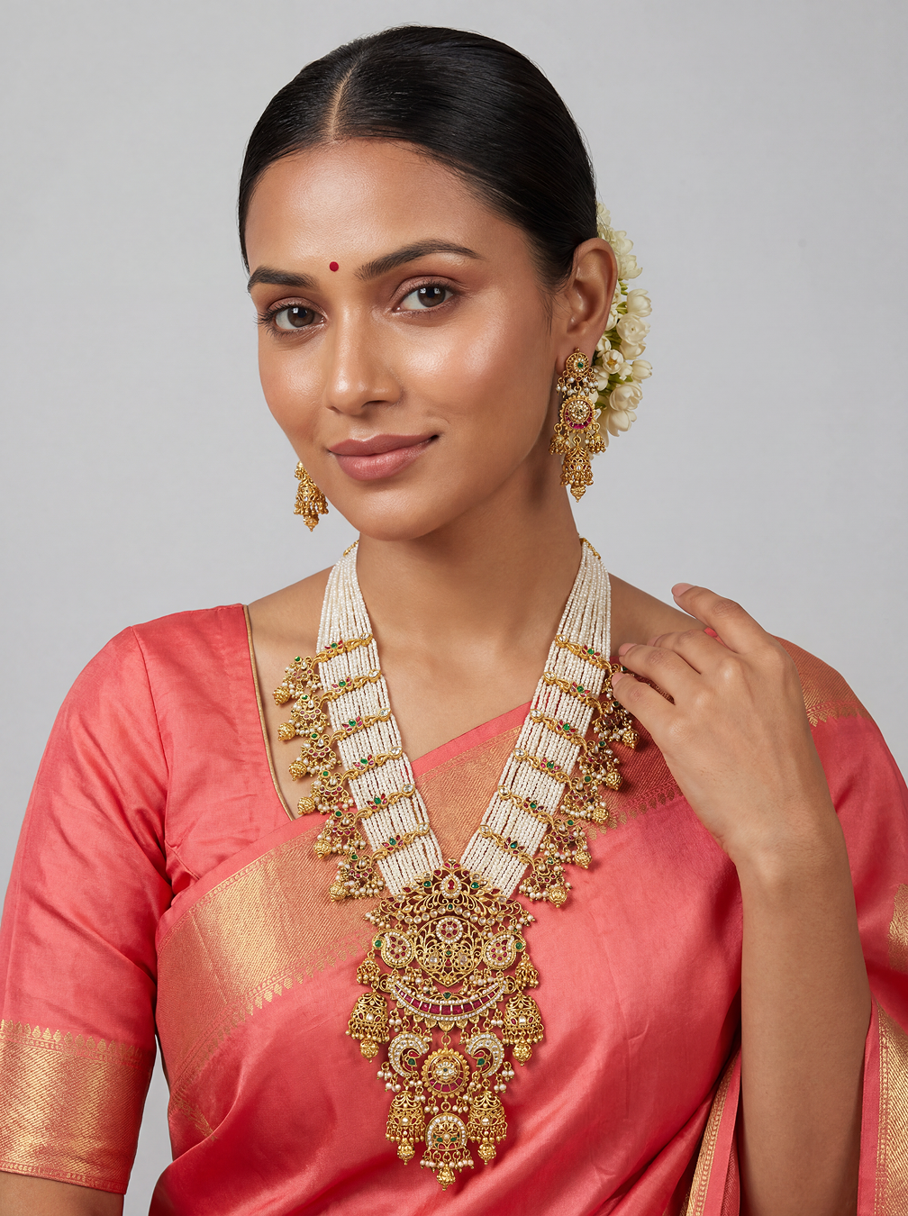 Juhi Pachi Kundan Long Necklace Set