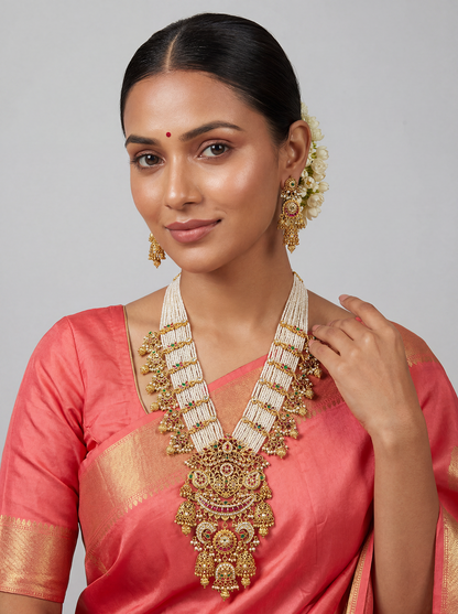 Juhi Pachi Kundan Long Necklace Set