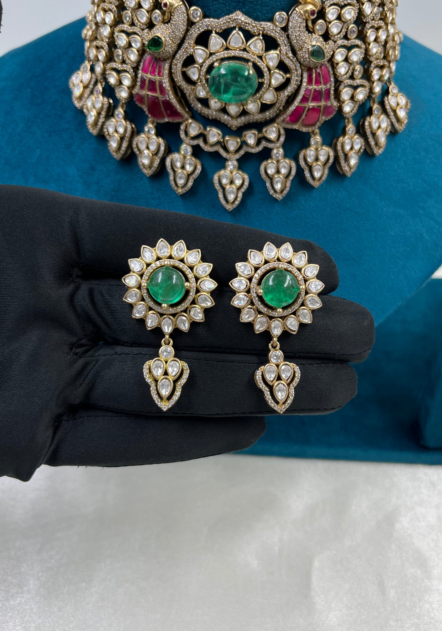 Rubani Jaipuri Kundan Necklace Set