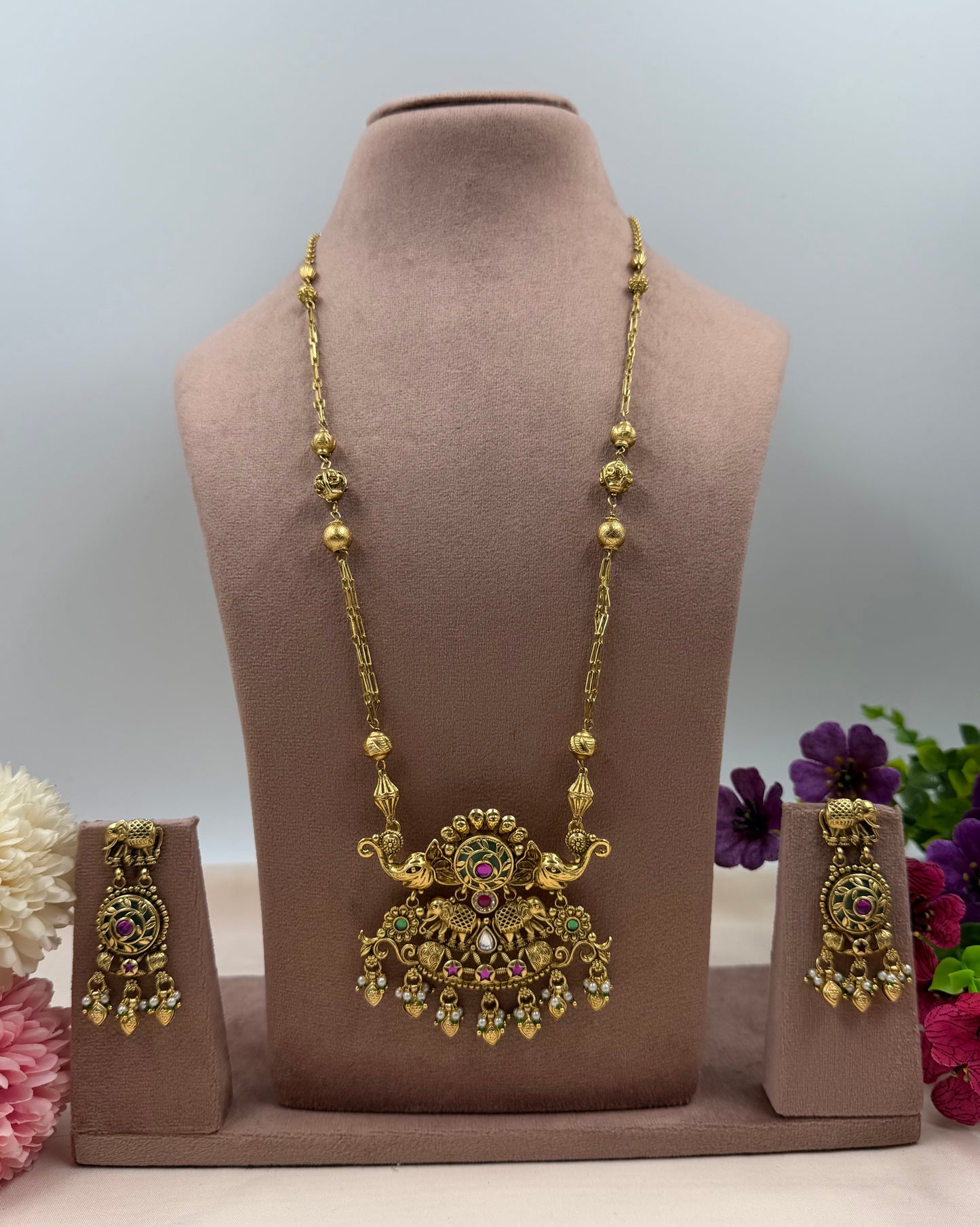 Trupti Traditional Temple Long Necklace Set