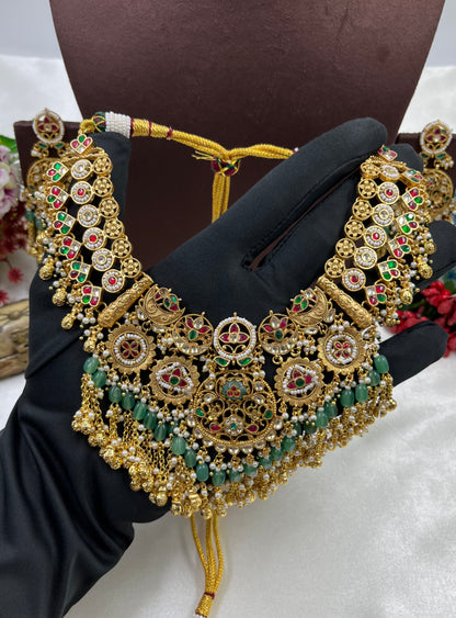 Rani Pachi Kundan Premium Necklace