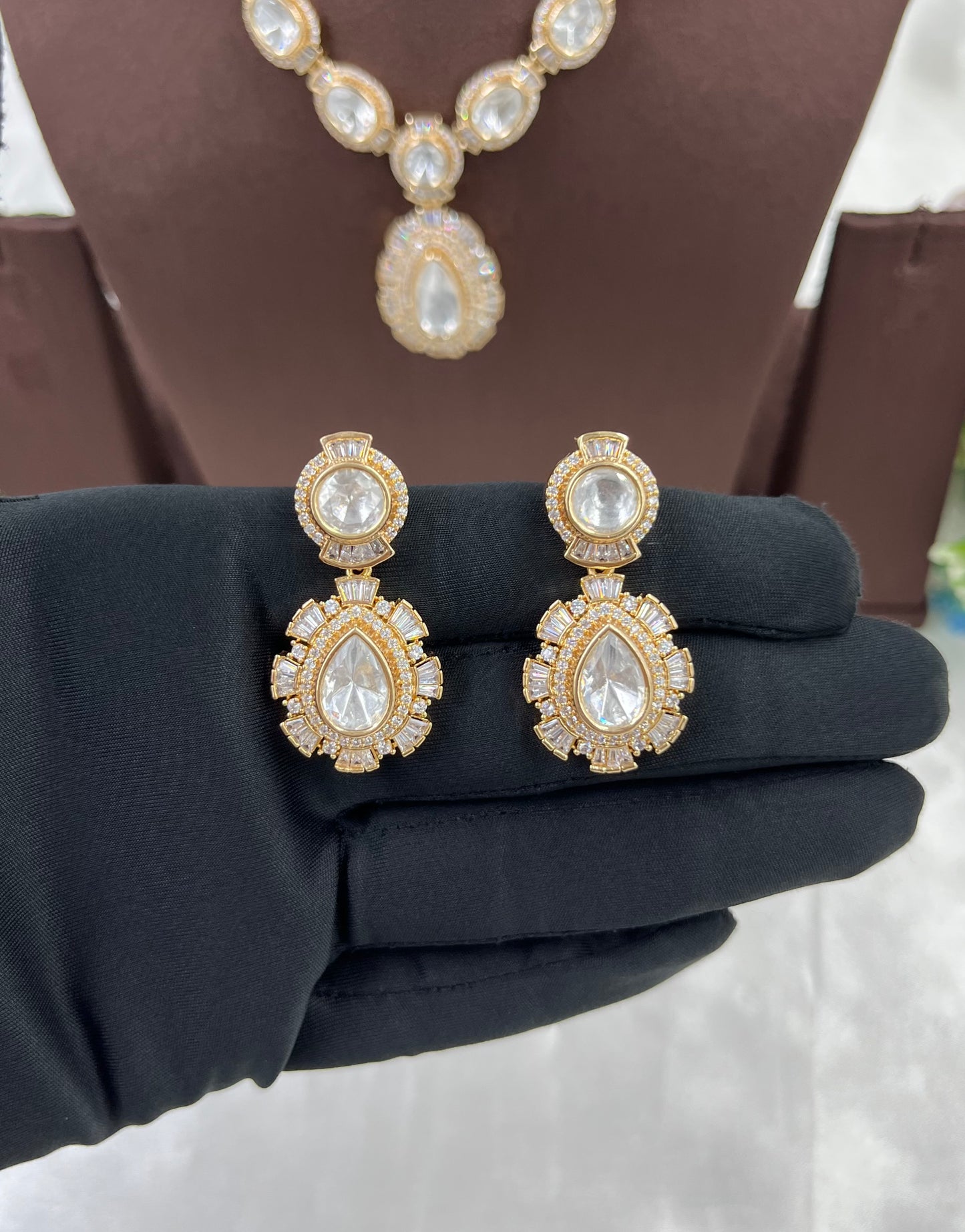 Kumudam kanchan Premium Moissanite Kundan Necklace
