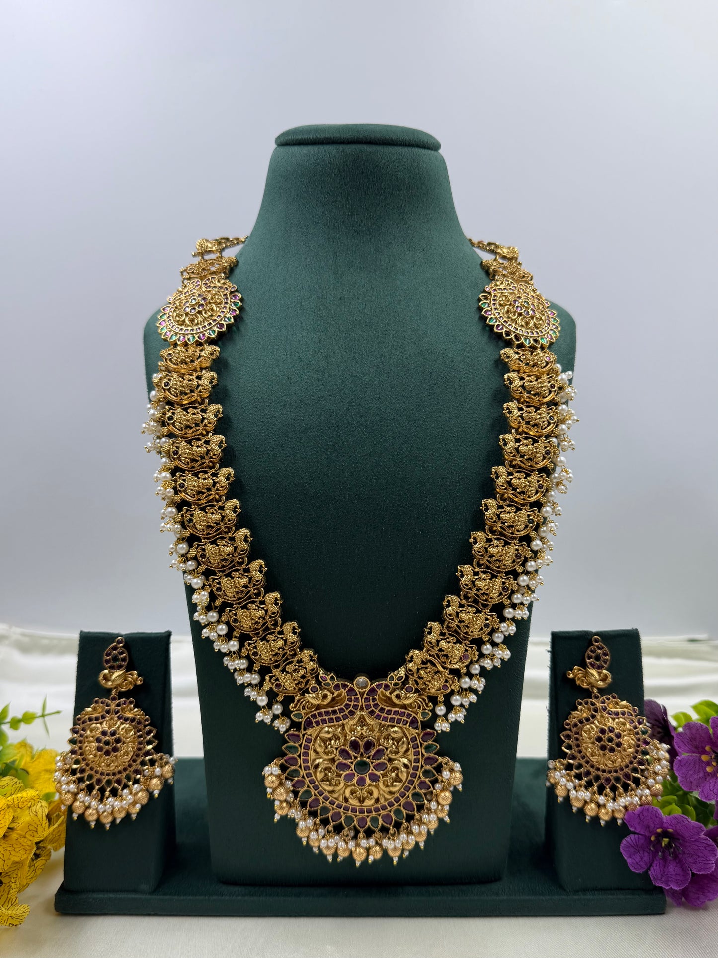 Kakoli Traditional Temple Long Necklace Set