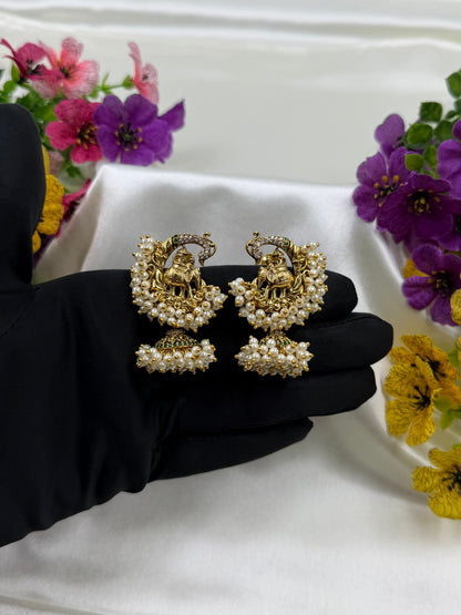 Inesha Peacock Pearl Jhumki