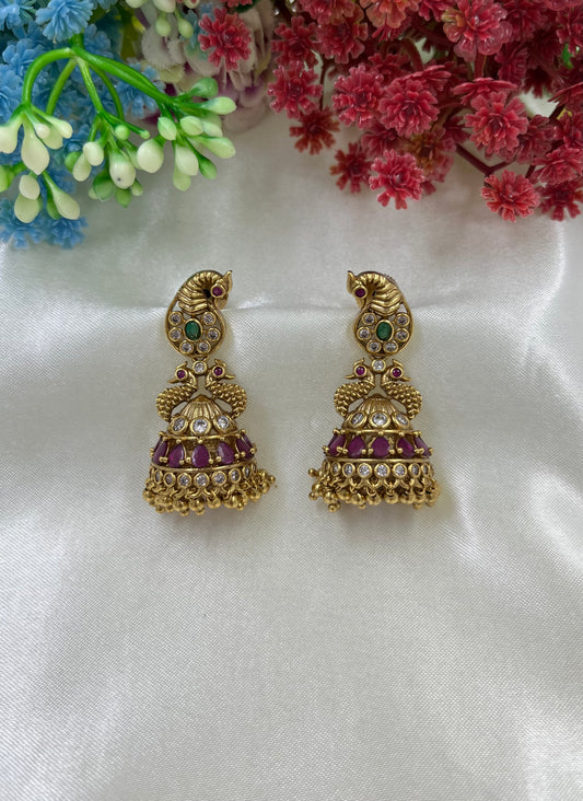 Shruti Gold Ruby Jhumki