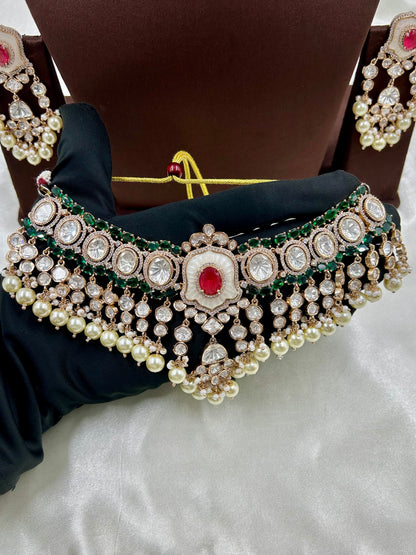 Preeti Moissanite Premium Necklace Set