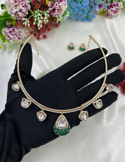 Bhanu Moissanite Premium Hasli Necklace