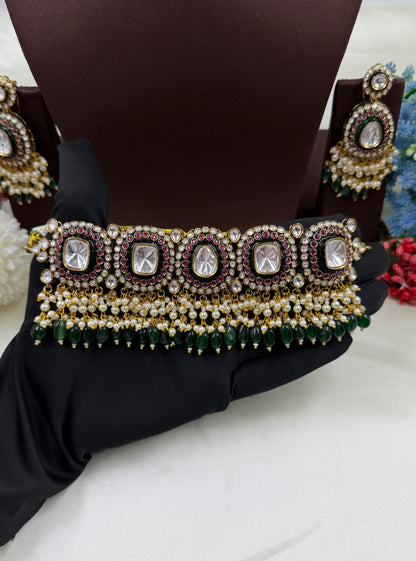 Sadhana Polki Kundan Choker Necklace Set