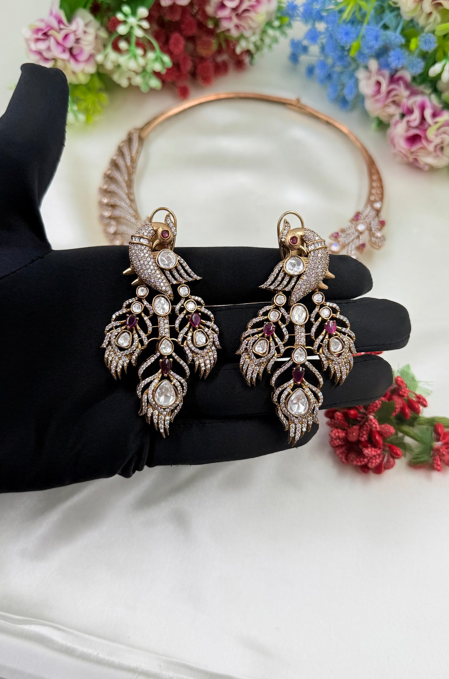 Ayushi Jaipuri Kundan Hasli Set