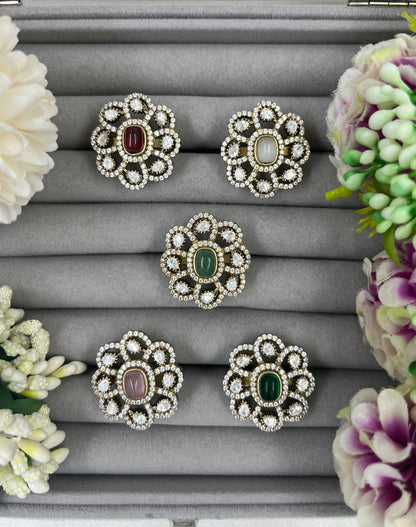 Floral Gemstone Kundan Ring