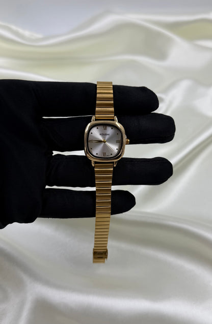 Vaidehi Gold Stainless Steel Watch (Adjustable)