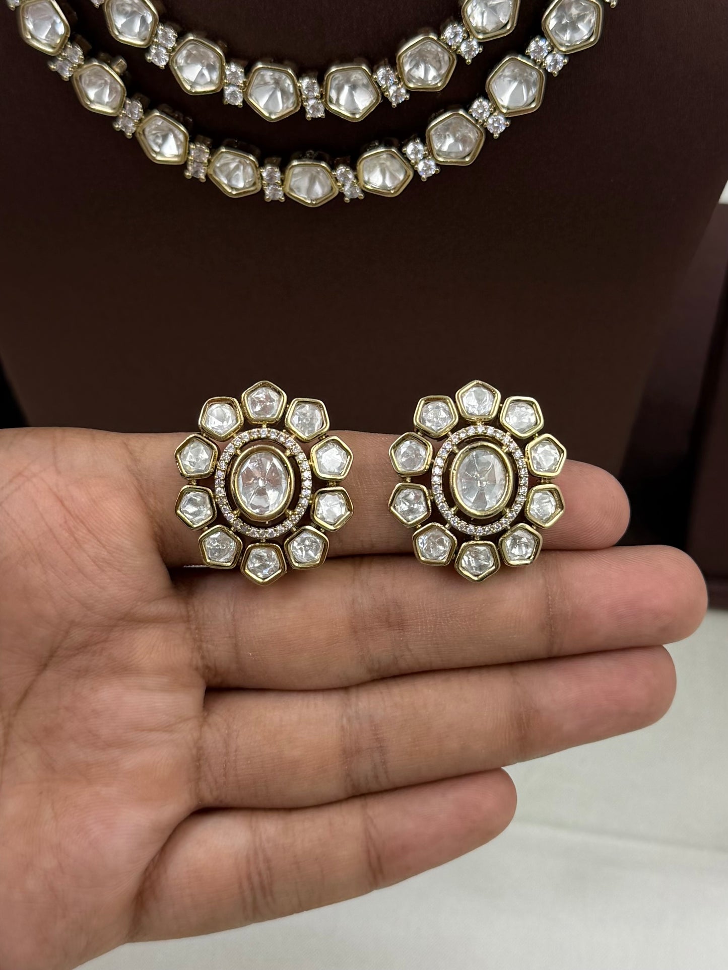 Komal Victorian Double Layer Necklace Set