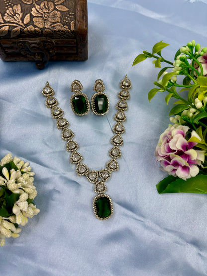 VICTORIAN DELICATE AD CZ NECKLACE
