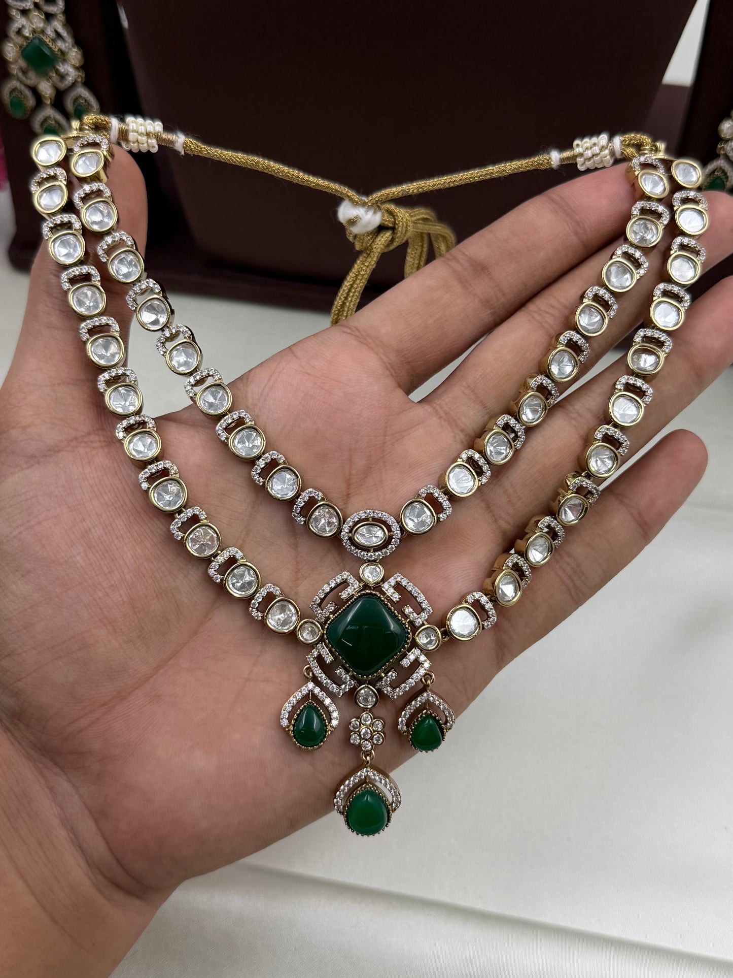 Charvi Premium Victorian Double Layer Necklace Set