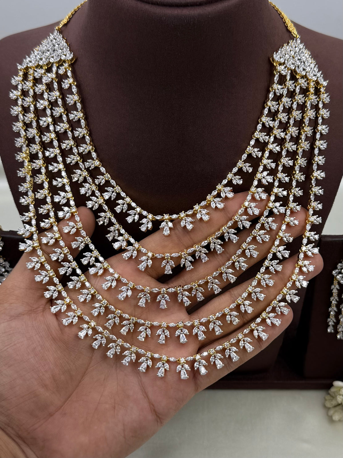 Sophia American Diamond Two Tone Necklace Set