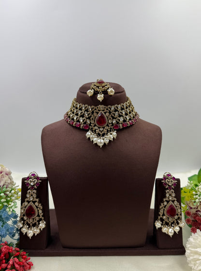 Tarini Victorian Premium Choker Necklace Set