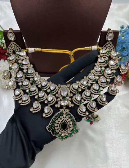 Kanti Victorian Moissanite Semi Bridal Set